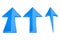 UP arrows. Blue straight moving up 3d icons