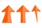 UP arrows. Orange straight moving up 3d icons