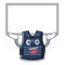 Up board bulletprof vest isolated in the mascot