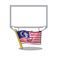 Up board flag malaysia in the cartoon shape