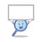 Up board magnifying glass character cartoon