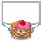 Up board pancake with strawberry character cartoon