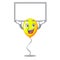 Up board yellow balloon cartoon in shape illustration