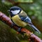 up close of outdoor great tit bird