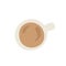 Ð¡up of coffee. Minimalistic cup of latte. Cappuccino, view from above. Top View. Minimal isolated Design Poster flat