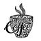Ð¡up of coffee template lettering, vector