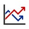 Up colored graph icon - for stock