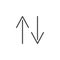 Up down arrow outline icon
