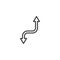 Up and down curved arrow line icon