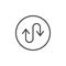 Up down curved directional arrow line icon