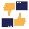 Up and down hands vector - thumbs up - like and dislike icon