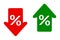 Up and down percent icon - for stock