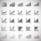 Up grow chart icons set on background for graphic and web design. Simple illustration. Internet concept symbol for