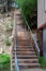 Up long high steps in historic Bisbee Arizona