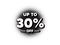 Up to 30 percent off Sale. Discount offer price sign. Vector