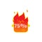 Up To 75% Fire Discount Sale Vector Design