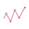 Up trend symbol. Chart going upward sign. Stock icon on white background.