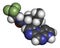 Upadacitinib drug molecule. Second generation janus kinase inhibitor with selectivity for JAK1. 3D rendering. Atoms are.