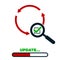 Update application progress icon upgrade software loader magnifying