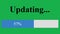 Updating Progress Bar Until Completed With Green Screen on Online Web Page. Device Screen View of Software Update Loading Data