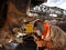 Upgrading buckets and teeth on a Coal mine dredge-Loy Yang Power station