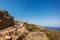 Uphill road in the mountains, Greece, Crete valley with asphalt roads