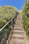 Uphill trail with wooden steps at San Clemente, California