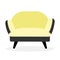 Upholstered armchair semi flat color vector object