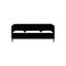 Upholstered sofa or couch three seats black icon vector illustration isolated.