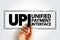 UPI Unified Payment Interface - system that powers multiple bank accounts into a single mobile application, acronym text concept