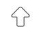 Upload arrow line icon. Direction Arrowhead.