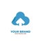 Upload cloud note logo icon simple cute