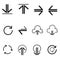 Upload & download sign icons set