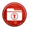 Upload files icon realistic diagonal motion red round button illustration