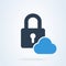 Upload lock and password. internet system security. vector cloud