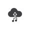 Upload music vector icon