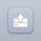 Upload server gray vector button with white icon