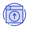 Upload, Up, Web, Design, application Blue Dotted Line Line Icon