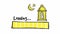 Uploading, downloading, loading status bar. Loopable HD graphic animation with hand drawn doodle arab lantern, moon and