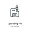 Uploading file outline vector icon. Thin line black uploading file icon, flat vector simple element illustration from editable