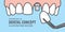 Upper Banner Single implant tooth illustration vector on blue ba