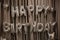 Upper case letters HAPPY BIRTHDAY from silver balloons view