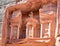 Upper level of facade The Treasury in Petra