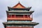 Upper level and roof of Drum Tower, Beijing China.