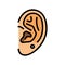 upper lobe piercing earring color icon vector illustration