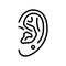 upper lobe piercing earring line icon vector illustration