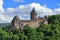 Upper Middle Rhine Valley UNESCO World Heritage Site, Stahleck Castle in Evening Light, Bacharach, Rhineland-Palatinate, Germany