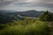 Upper panoramic view on viaduct of crni kal, beside adriatic sea, slovenia