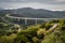 Upper panoramic view on viaduct of crni kal, beside adriatic sea, slovenia