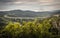 Upper panoramic view on viaduct of crni kal, beside adriatic sea, slovenia